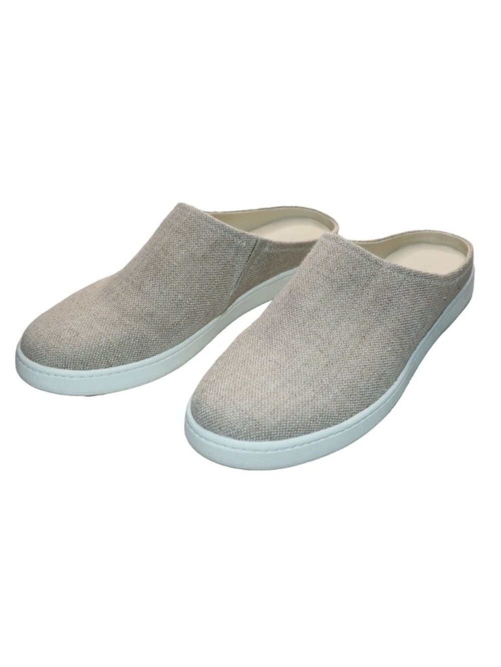 Vince Mule Vianne Size 9.5 Beige Linen Canvas Slip-On Comfort Minimalist - Picture 2 of 12
